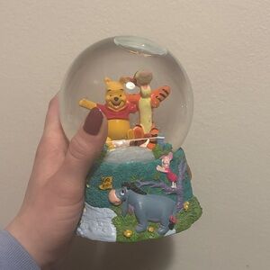 Winnie Pooh Musical Snow Globe Resin 3 Legged Race 6" Disney Collectible Works